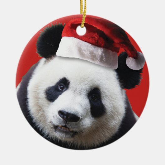 Christmas Panda Bear Keramik Ornament (Vorne)