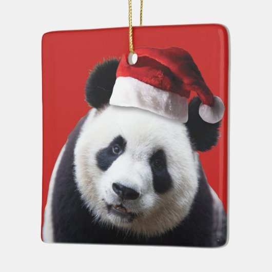 Christmas Panda Bear Keramikornament (Links)