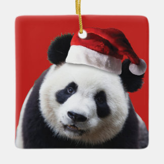 Christmas Panda Bear Keramikornament