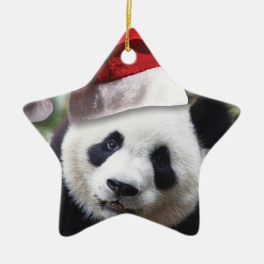 Christmas Panda Bear Keramikornament (Vorne)