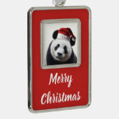 Christmas Panda Bear Rahmen-Ornament Silber (Rechts)