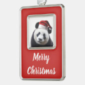 Christmas Panda Bear Rahmen-Ornament Silber (Links)