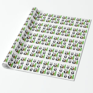 Christmas Panda Bears Geschenkpapier