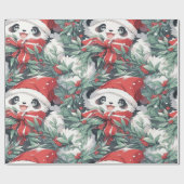 Christmas Panda Design Geschenkpapier (Flach)