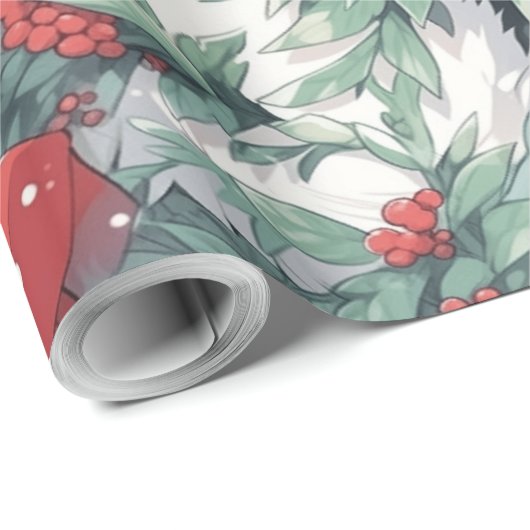 Christmas Panda Design Geschenkpapier (Rolleneckpunkt)