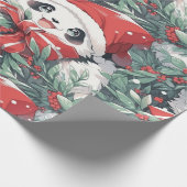 Christmas Panda Design Geschenkpapier (Ecke)