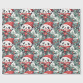 Christmas Panda Design Geschenkpapier (Flach)