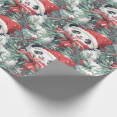 Christmas Panda Design Geschenkpapier (Ecke)