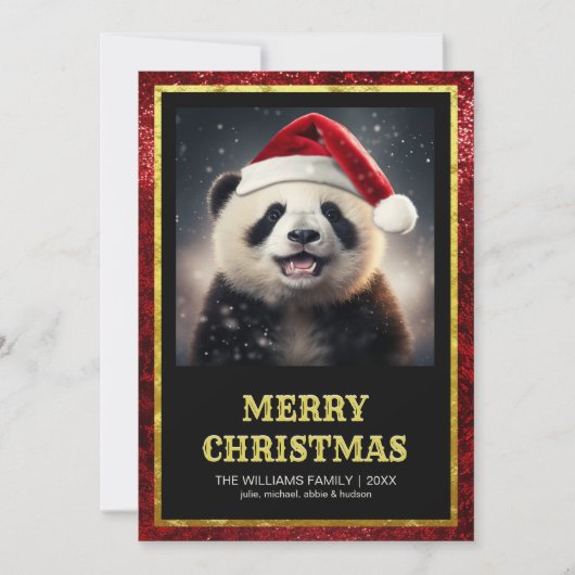 Christmas Panda Einladung (Vorderseite)