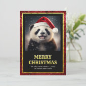 Christmas Panda Einladung (Stehend Vorderseite)
