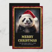 Christmas Panda Einladung (Vorne/Hinten)