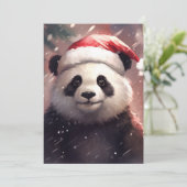 Christmas Panda Feiertagskarte (Stehend Vorderseite)