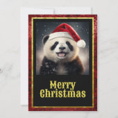 Christmas Panda Feiertagskarte (Vorderseite)