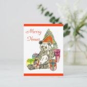 Christmas Panda Feiertagspostkarte (Stehend Vorderseite)