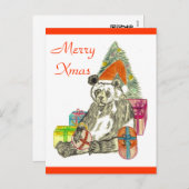 Christmas Panda Feiertagspostkarte (Vorne/Hinten)