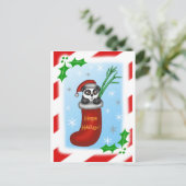 Christmas Panda Feiertagspostkarte (Stehend Vorderseite)