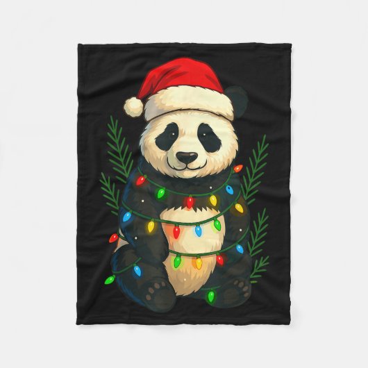 Christmas Panda Fleecedecke (Vorderseite)