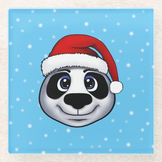 Christmas Panda Glasuntersetzer (Vorderseite)