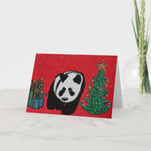 Christmas Panda Grußkarten Feiertagskarte