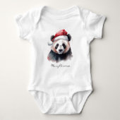 Christmas Panda", individuell anpassbar Baby Strampler (Vorderseite)
