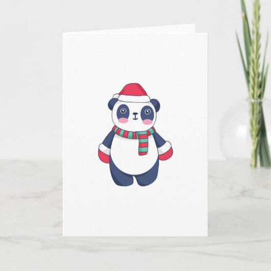 Christmas Panda Karte (Vorderseite)