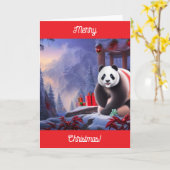 Christmas Panda Karte (Gelbe Blume)