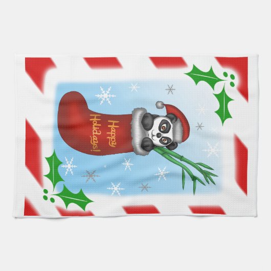 Christmas Panda Küchentuch (Horizontal)