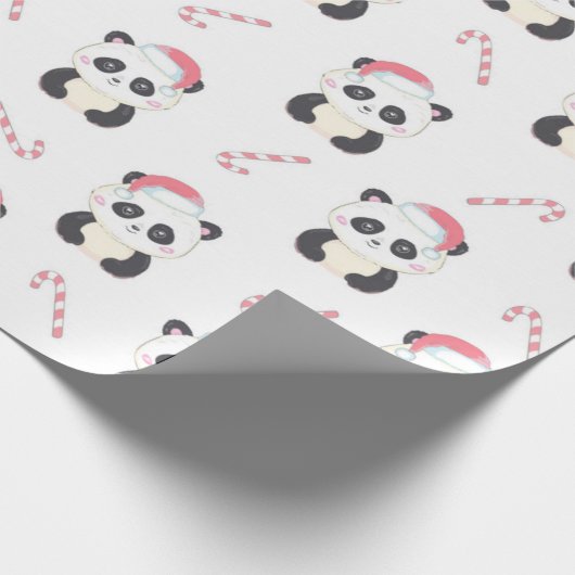 Christmas Panda Pattern Geschenkpapier (Ecke)