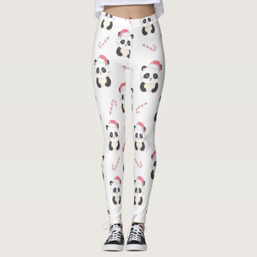 Christmas Panda Pattern Leggings (Vorderseite)