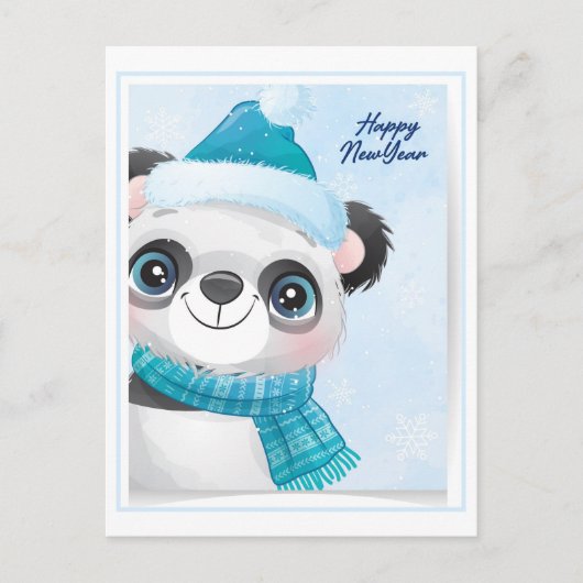 Christmas Panda Postkarte (Vorderseite)
