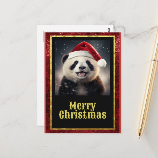 Christmas Panda Postkarte (Vorderseite/Rückseite Beispiel)