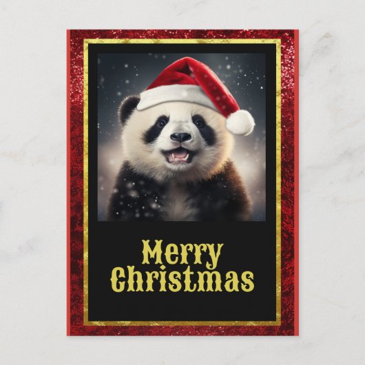 Christmas Panda Postkarte (Vorderseite)