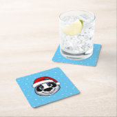 Christmas Panda Rechteckiger Pappuntersetzer (Vor Ort)