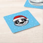 Christmas Panda Rechteckiger Pappuntersetzer (angewinkelt)