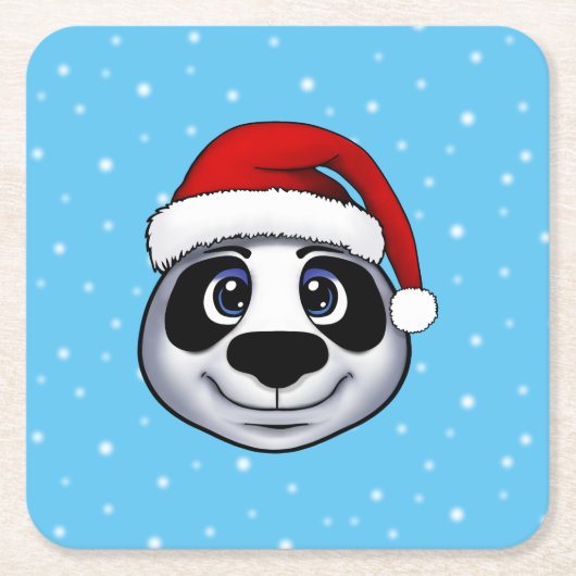 Christmas Panda Rechteckiger Pappuntersetzer (Vorderseite)