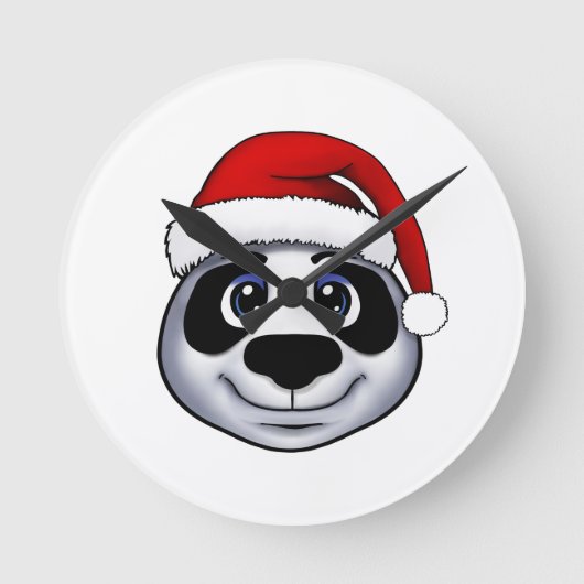 Christmas Panda Runde Wanduhr (Vorderseite)