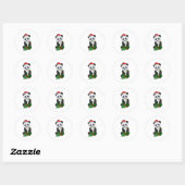 Christmas Panda Runder Aufkleber (Blatt)