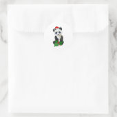 Christmas Panda Runder Aufkleber (Tasche)