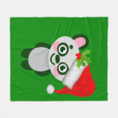 christmas panda santa claus fleecedecke (Vorderseite (Horizontal))