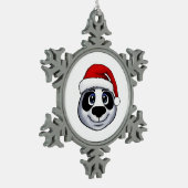Christmas Panda Schneeflocken Zinn-Ornament (Links)