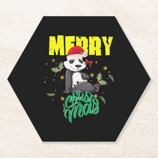 Christmas Panda Untersetzer (Vorderseite)
