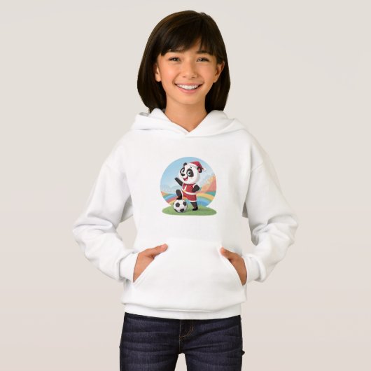 Christmas Panda with Christmas Hat and Soccer Ball Hoodie (Vorne ganz)