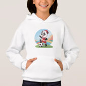 Christmas Panda with Christmas Hat and Soccer Ball Hoodie (Vorderseite)