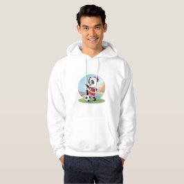Christmas Panda with Christmas Hat and Soccer Ball Hoodie