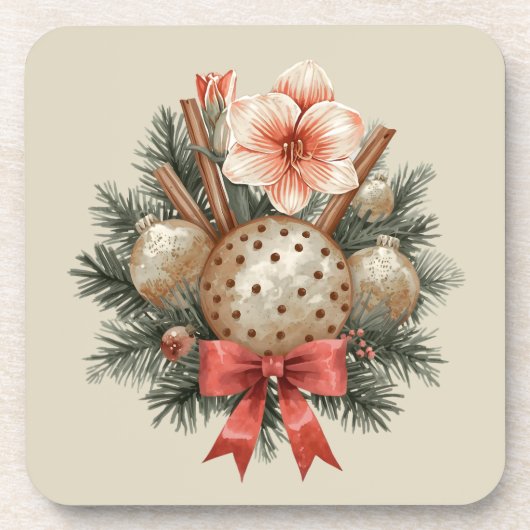 Christmas Panettone Arrangement Getränkeuntersetzer (Vorderseite)