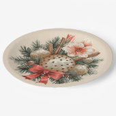 Christmas Panettone Arrangement Pappteller (Schrägansicht)