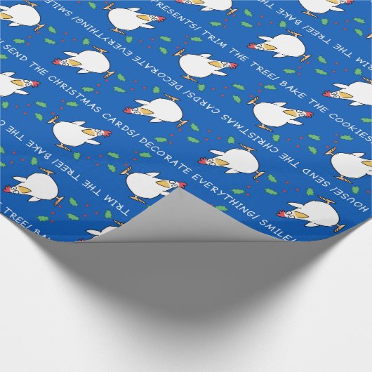 CHRISTMAS PANIC CHICKEN 2 von Sandra Boynton Geschenkpapier (Ecke)