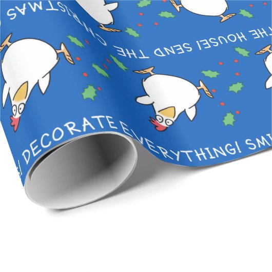 CHRISTMAS PANIC CHICKEN 2 von Sandra Boynton Geschenkpapier (Rolleneckpunkt)