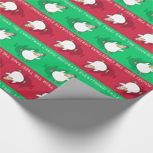 CHRISTMAS PANIC CHICKEN von Sandra Boynton Geschenkpapier (Ecke)