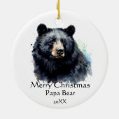 Christmas Papa Bear Animal Wildlife Keramik Ornament (Hinten)